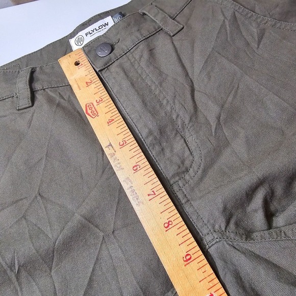 Flylow Mens Canvas Pants Size Large Green Chino Hiking Outdoor Adventurewear - Picture 11 of 14